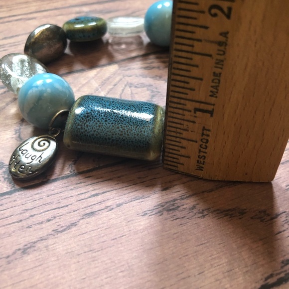 Laugh Often - Love Much Blue Stretchy Bracelet - Picture 9 of 10